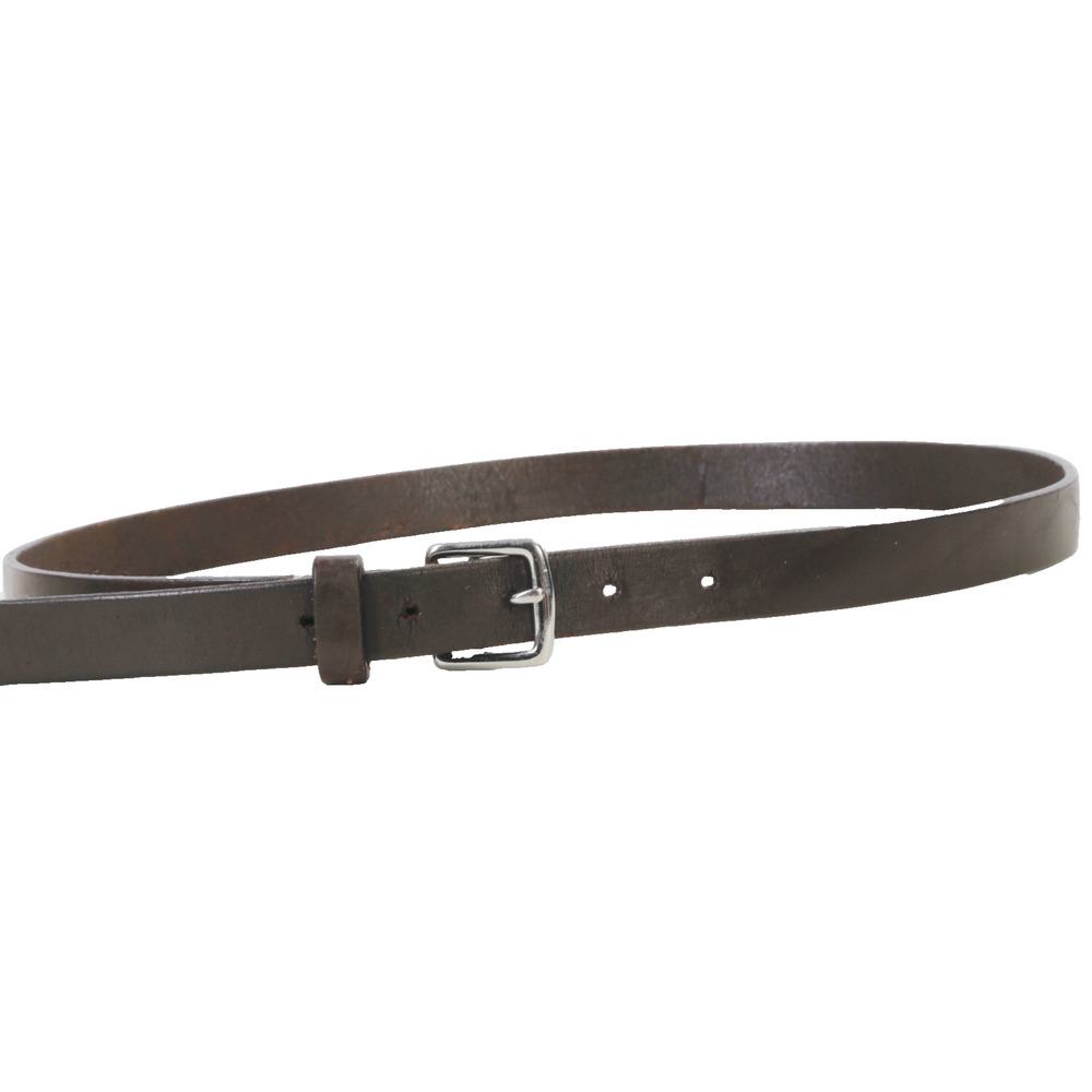 Vintage Coach Brown Leather Skinny Belt Silver Tone Buckle Size M Minimalist